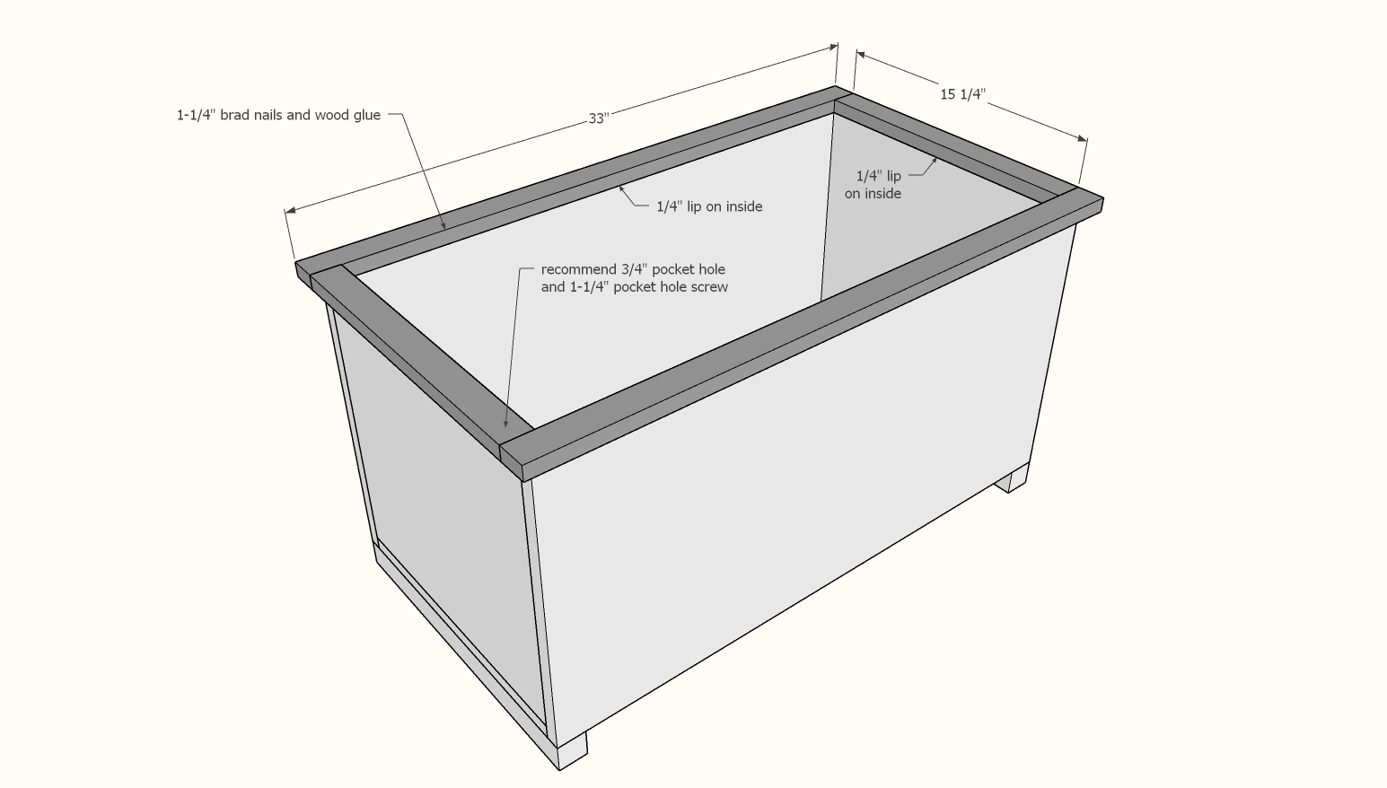 Open Top Toy Box Ana White